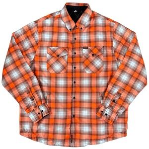 Dixxon Flannel Co Jacket Mens Large Orange Plaid Guardian 2.0 Reversible Size XL